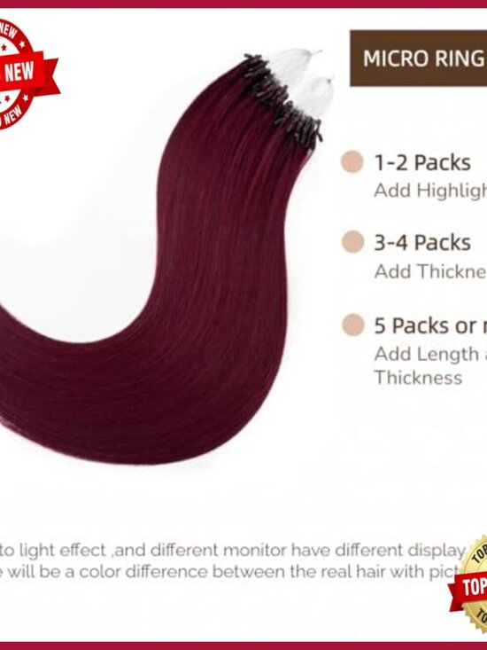 24 Inch Human Hair Micro Bead Extensions Straight Natural Long 50g main image 5